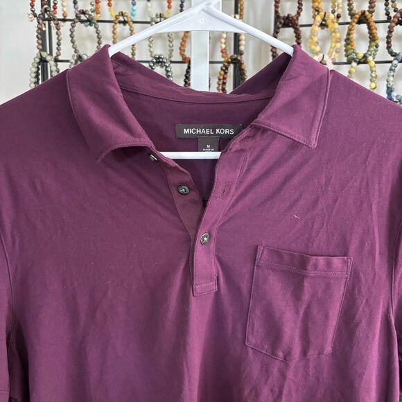 Michael Kors Purple Polo Shirt Classic Fit mens medium soft preppy fall classic - Picture 2 of 5